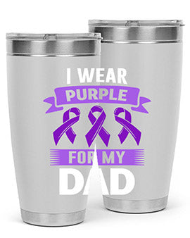 i wear purple for dad 169#- alzheimers- Tumbler