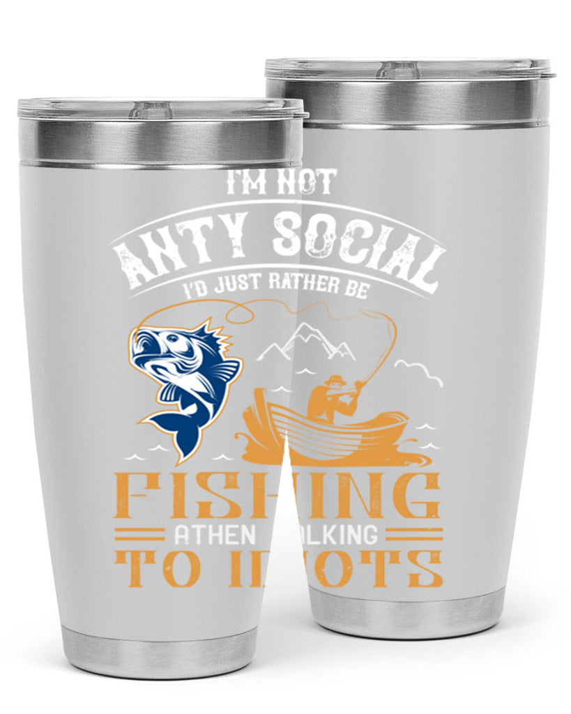 im not anty social 85#- fishing- Tumbler