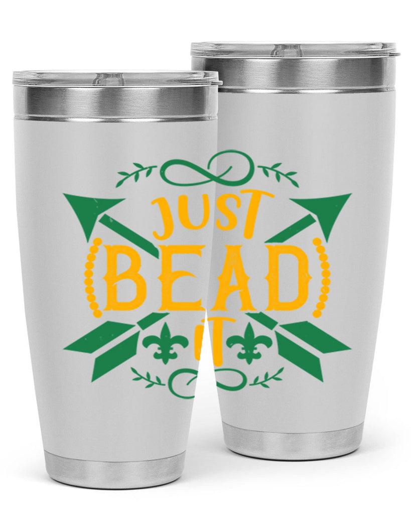 just bead it 56#- mardi gras- Tumbler