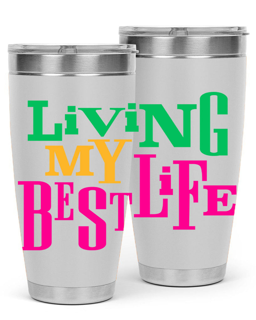 living my best life 96#- black words phrases- Cotton Tank