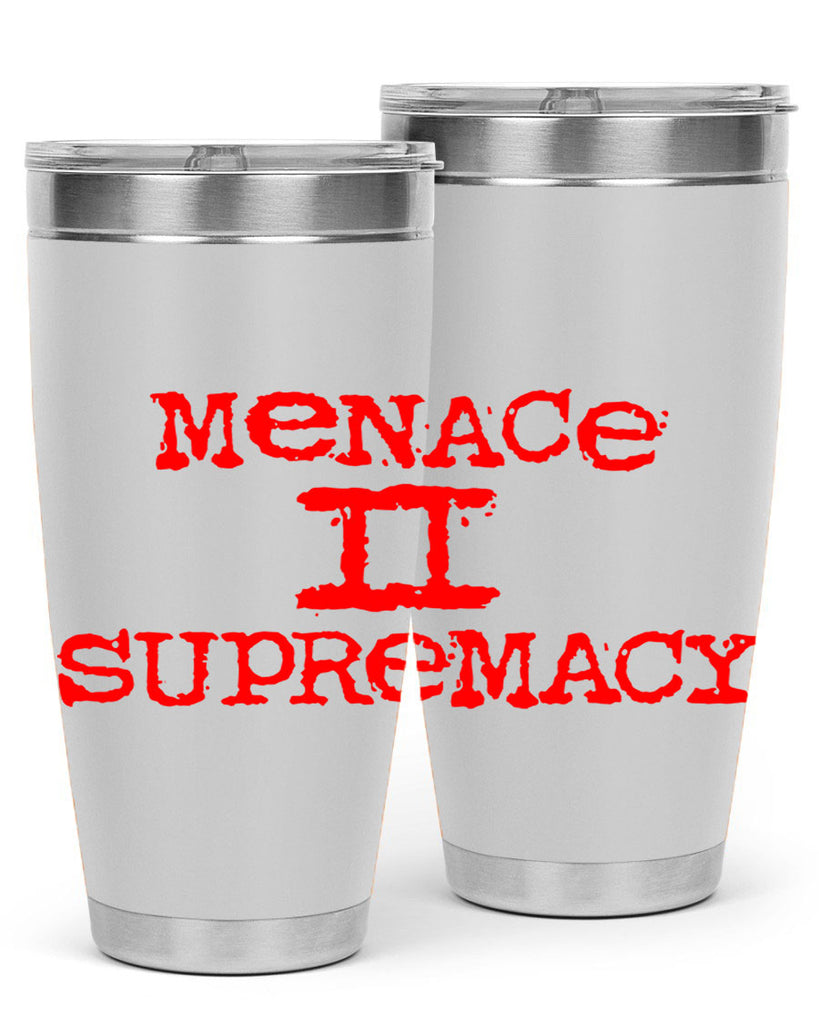 menace to supremacy 69#- black words phrases- Cotton Tank