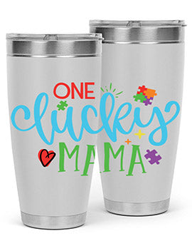 one lucky mama Style 33#- autism- Tumbler