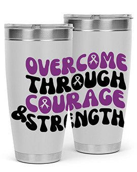 overcome through courage strength 204#- alzheimers- Cotton Tank