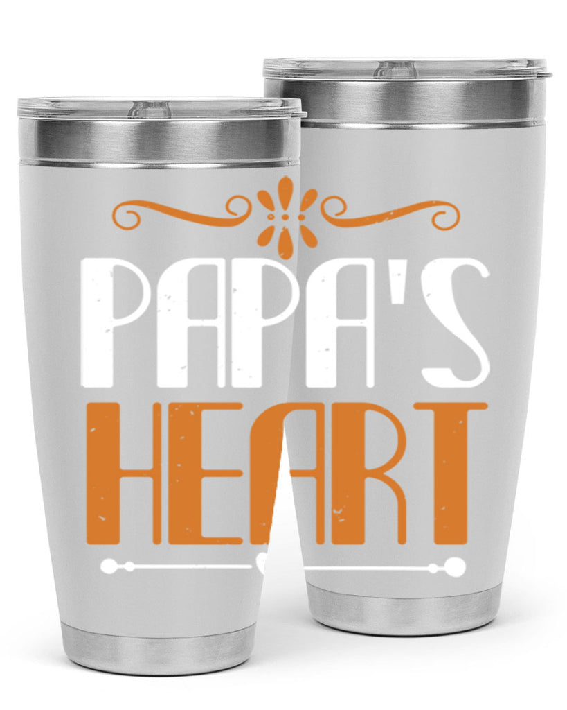 papas heart 13#- grandpa - papa- Tumbler