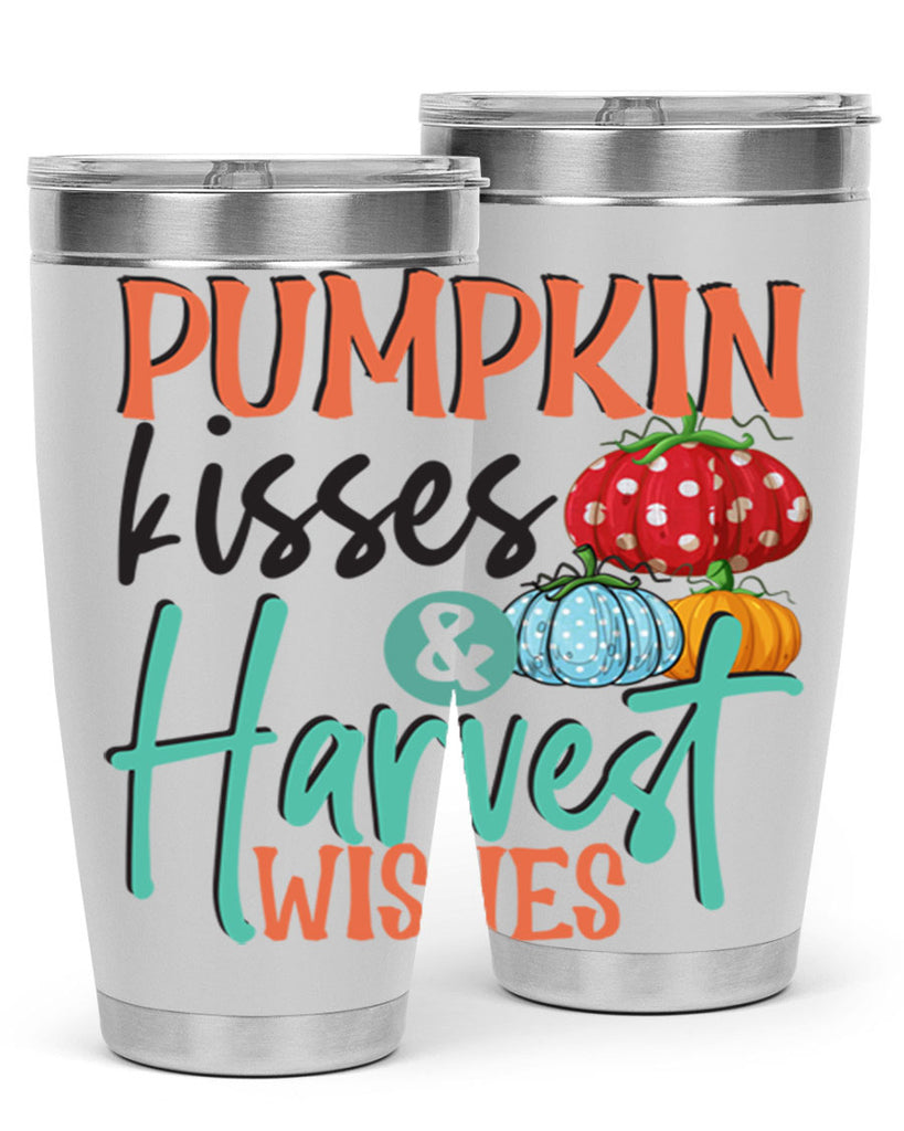 pumpkin kisses harvest wishes 526#- fall- Tumbler