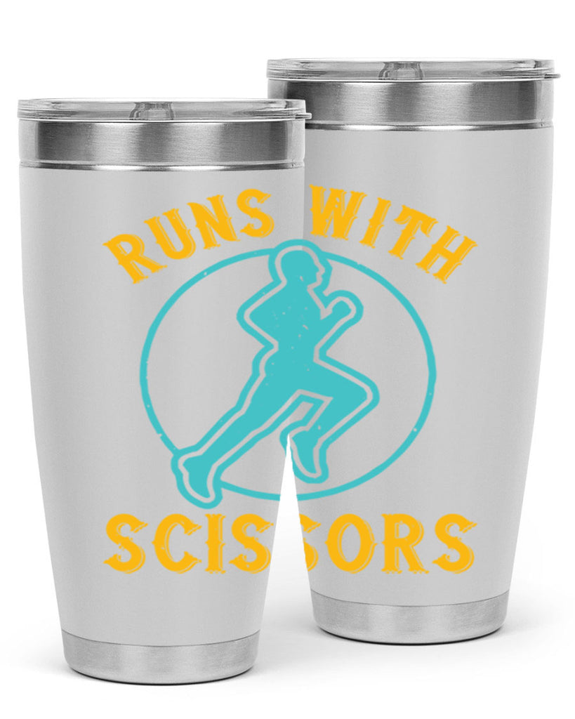 run with sclssors 25#- running- Tumbler