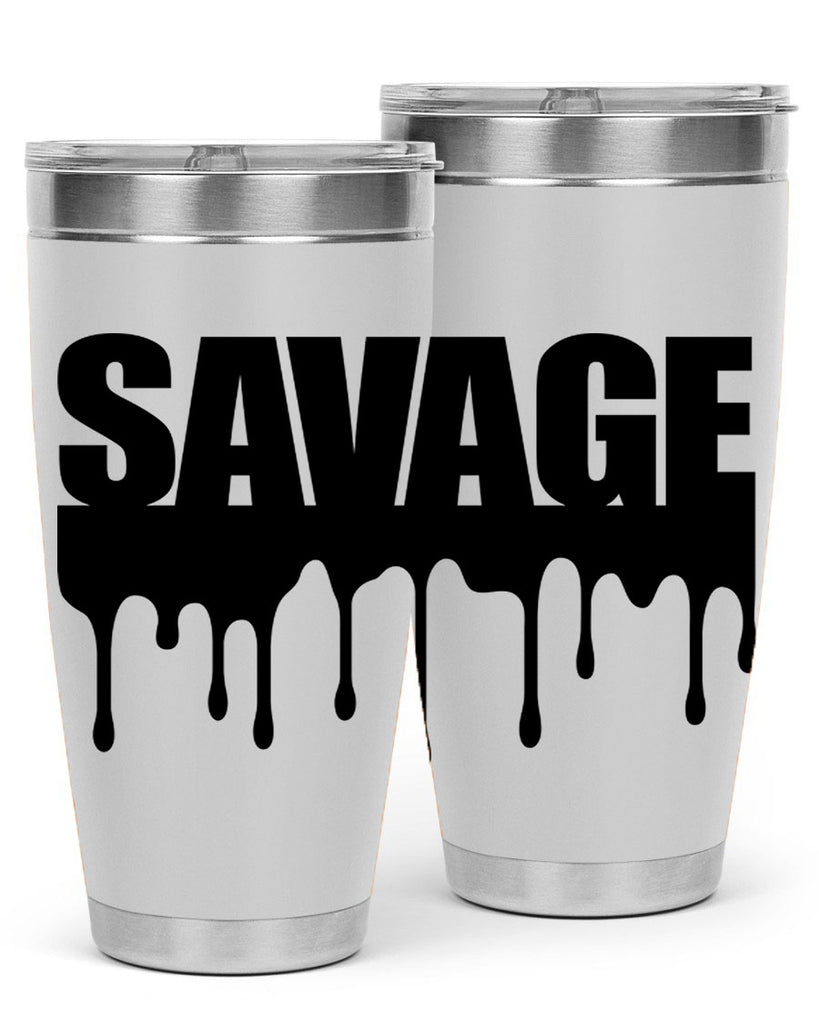 savage drip 41#- black words phrases- Cotton Tank