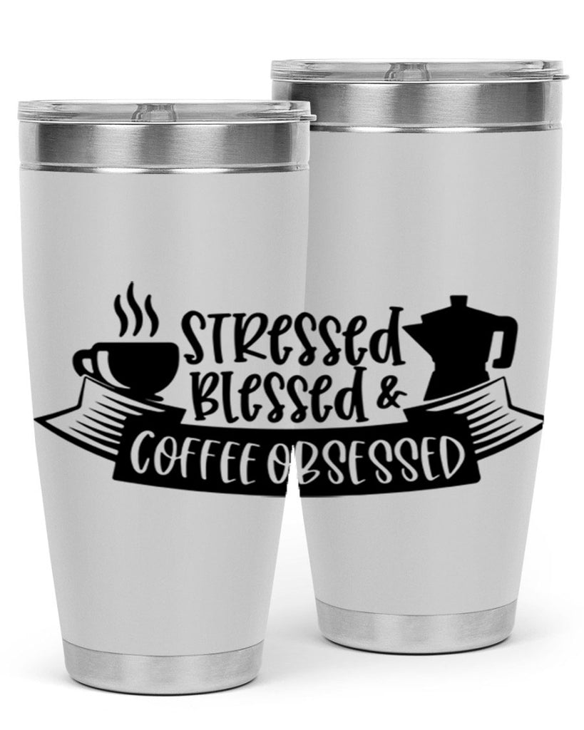 stressed blessed coffee obsessed 27#- coffee- Tumbler