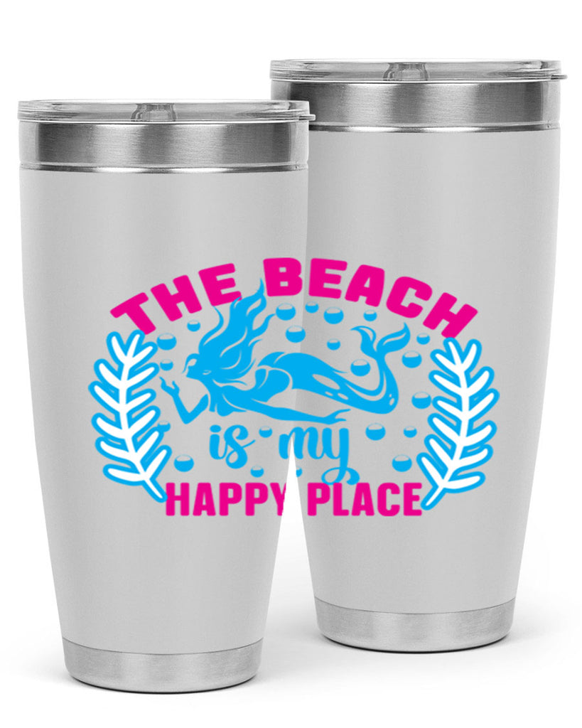 the beach is my happy place 626#- mermaid- Tumbler