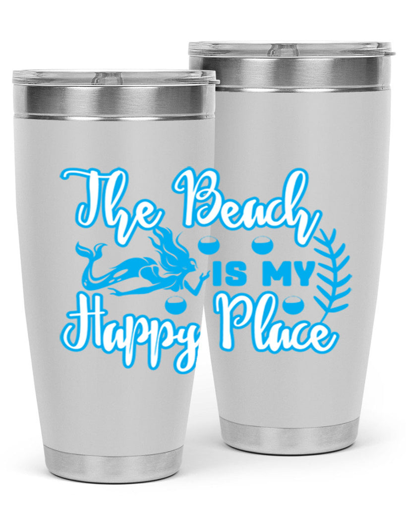 the beach is my happy place 627#- mermaid- Tumbler