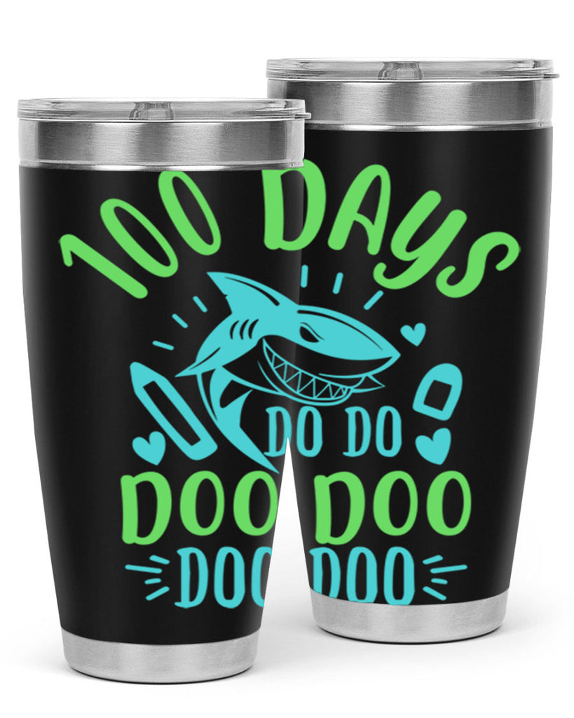 100 days shark doo doo 21#- 100 days of school- Tumbler