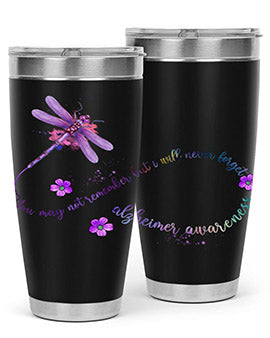 Alzheimer Awareness Dragonfly Remember 1#- alzheimers- Tumbler