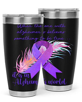 AlzheimerS Awareness Purple Ribbon 17#- alzheimers- Tumbler