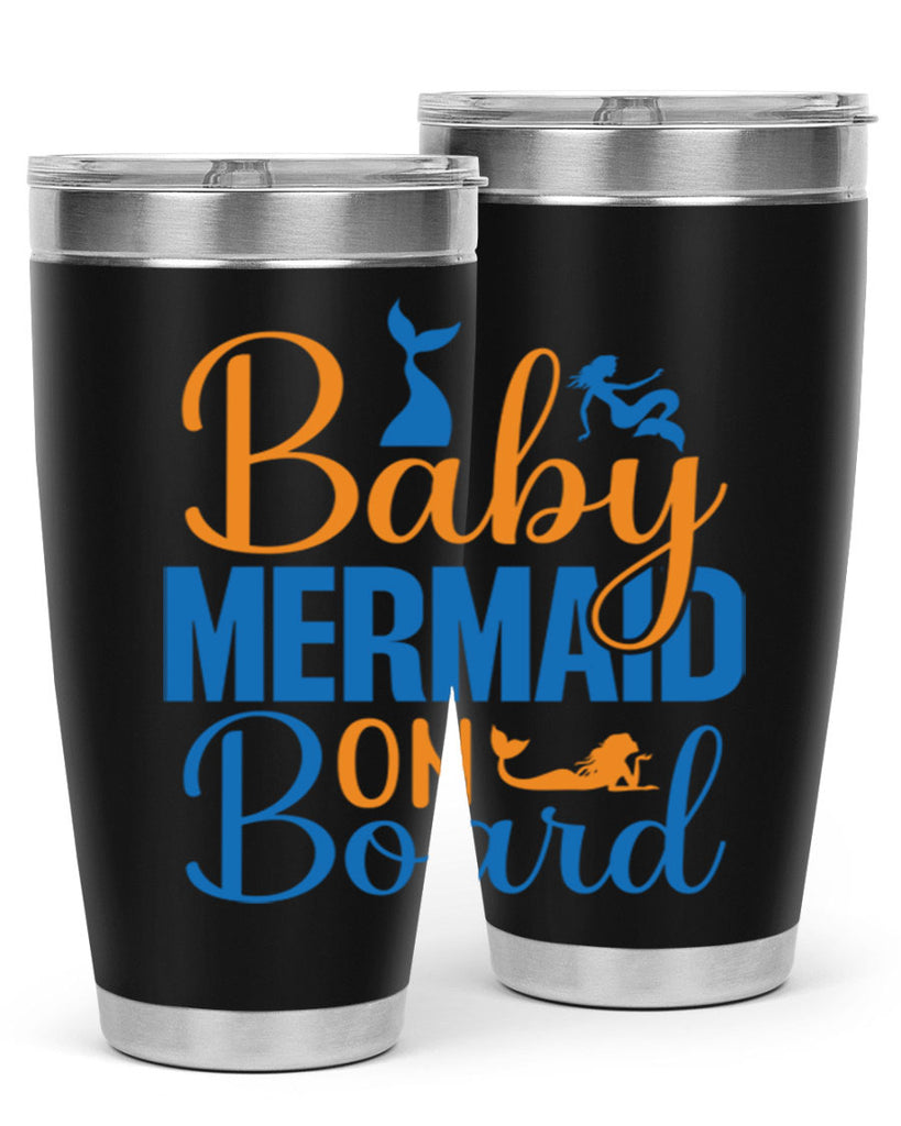 Baby Mermaid on Board 28#- mermaid- Tumbler