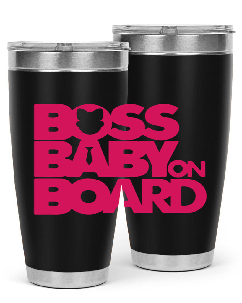 Boss Baby On Board 3#- black words phrases- Cotton Tank