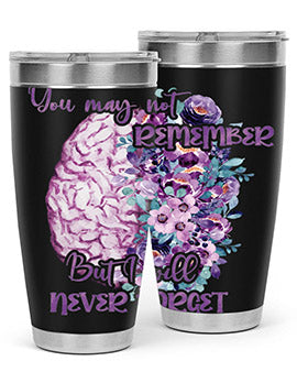 Brain Floral AlzheimerS Awareness 128#- alzheimers- Tumbler