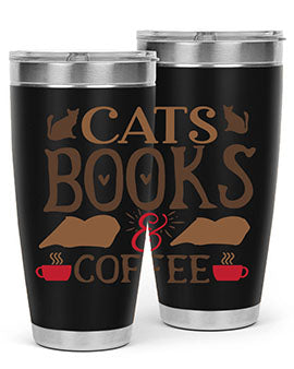Cats Books Coffee Style 9#- cat- Tumbler