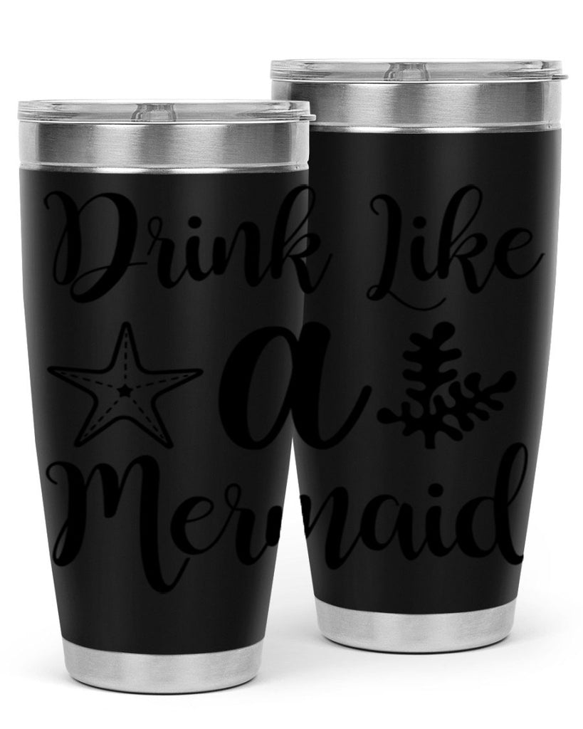 Drink like a mermaid 149#- mermaid- Tumbler