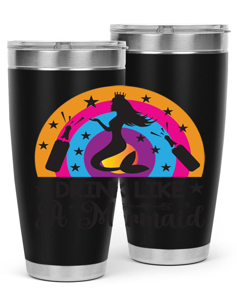 Drink like a mermaid 150#- mermaid- Tumbler