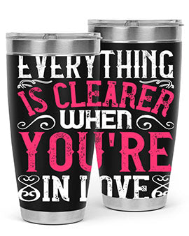 Everything is clearer when youre in love Style 48#- dog- Tumbler