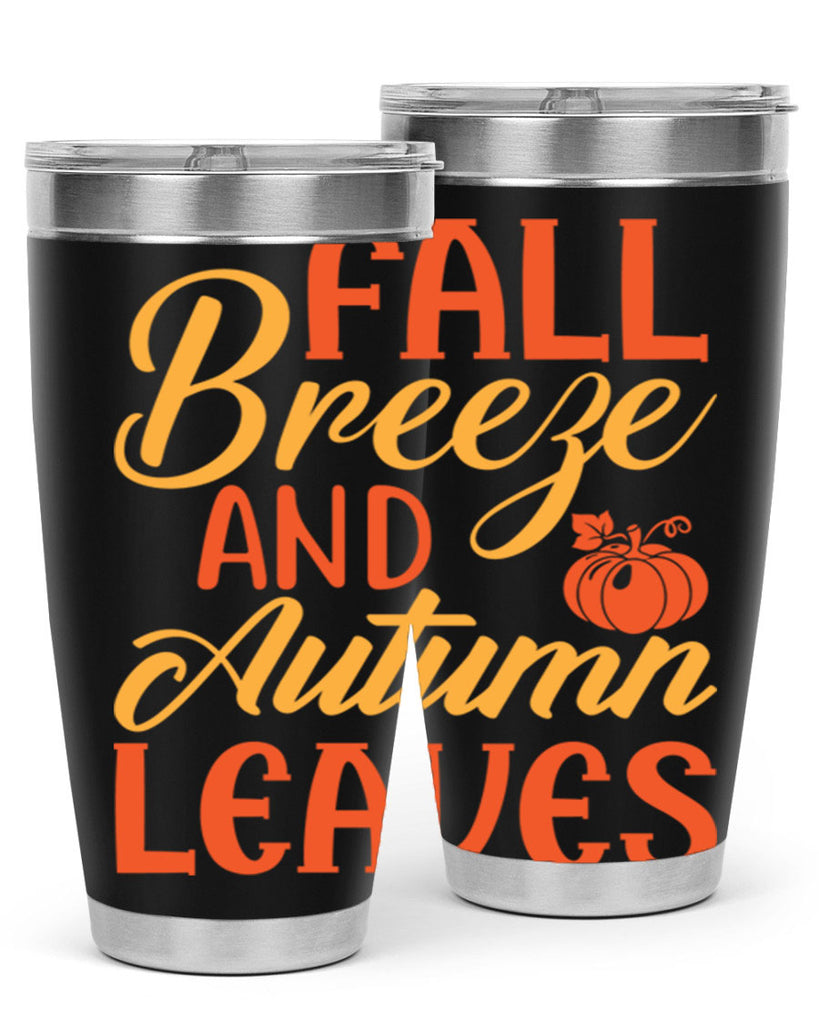 Fall Breeze and Autumn Leaves 92#- fall- Tumbler