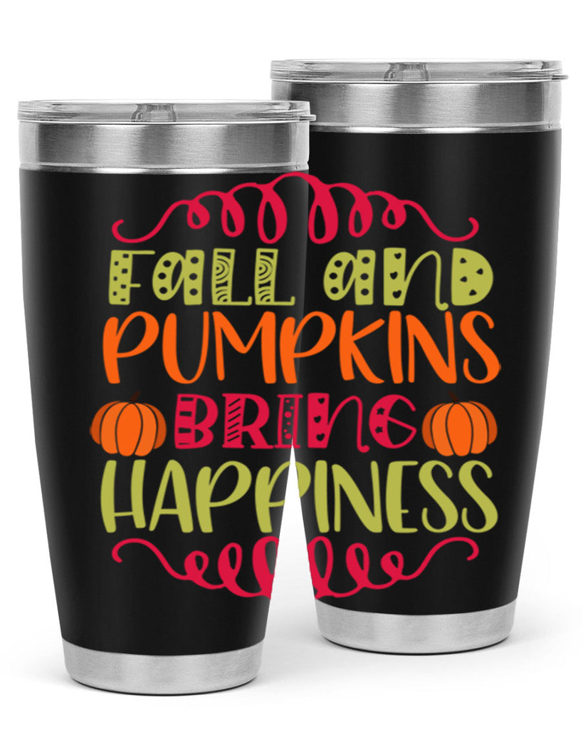 Fall and Pumpkins bring Happiness 86#- fall- Tumbler
