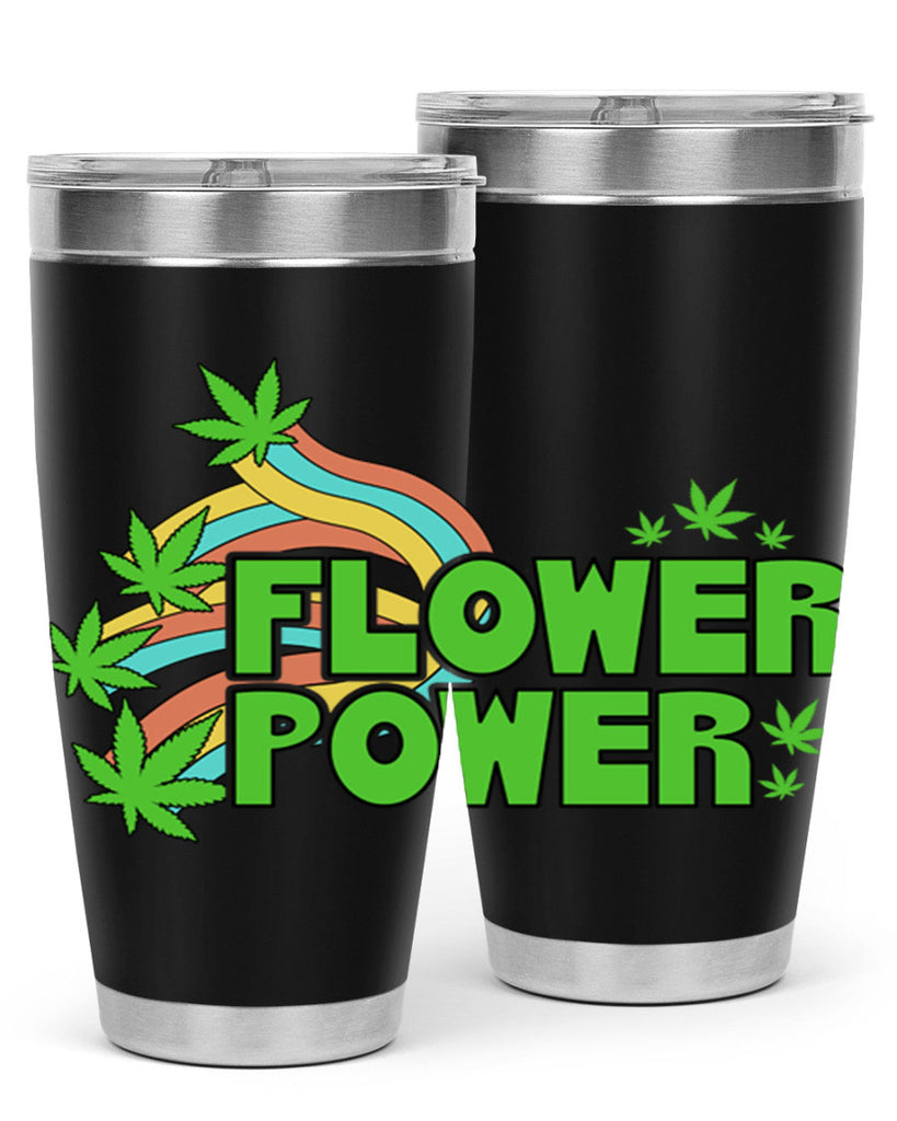 Flower Power Cannabis leaf 86#- marijuana- Tumbler