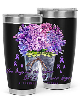 Flower Remember AlzheimerS Awareness 148#- alzheimers- Tumbler