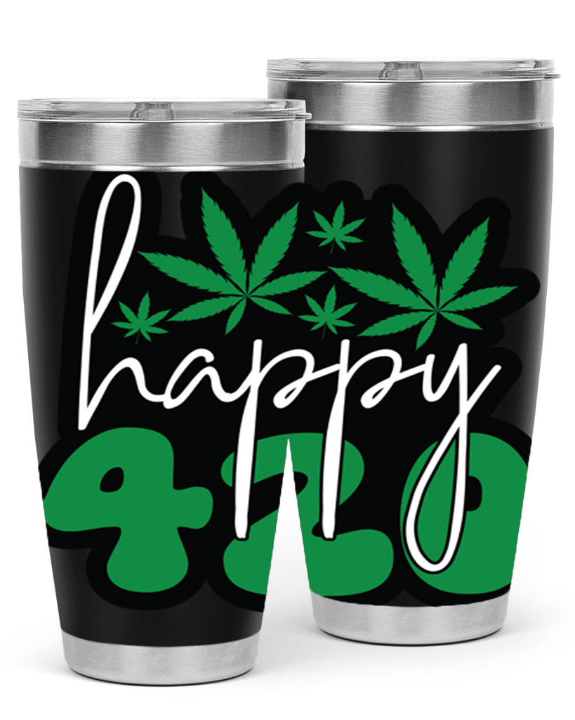 Happy 420 102#- marijuana- Tumbler