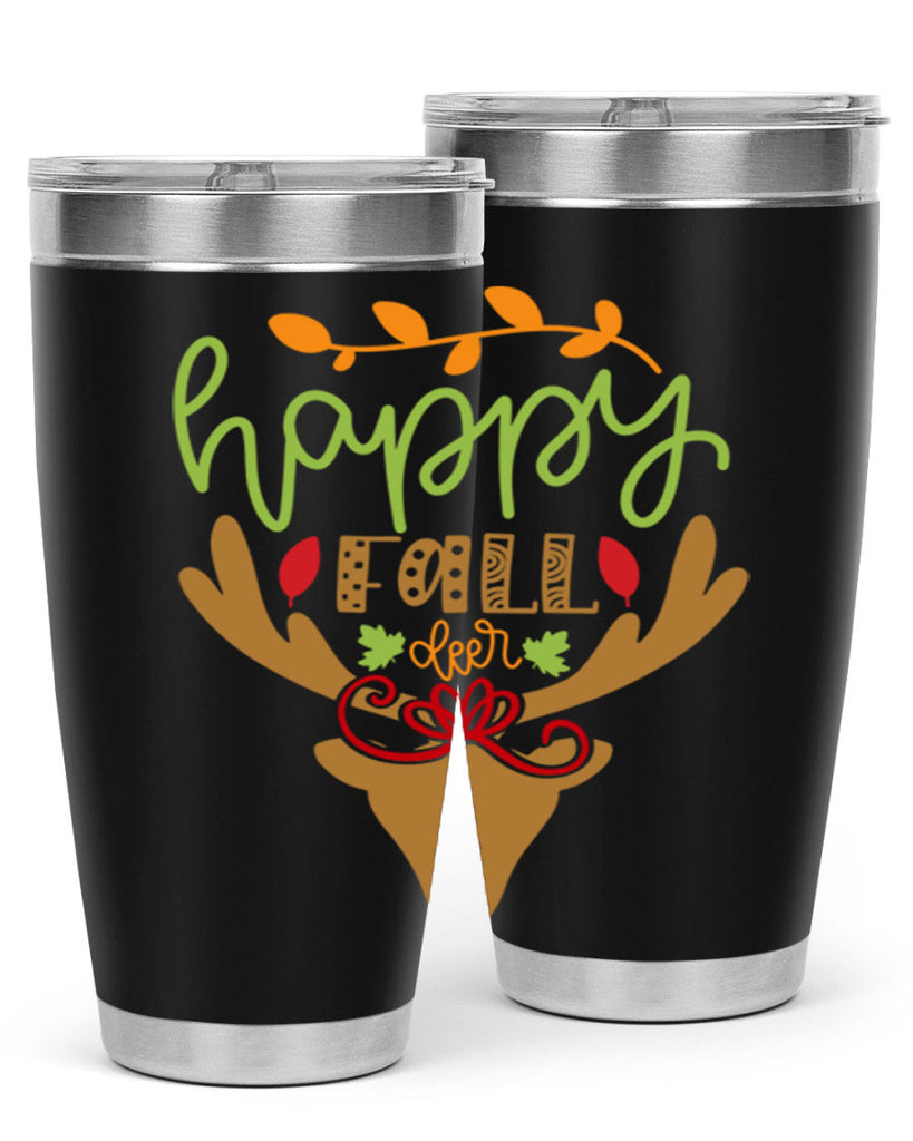 Happy Fall deer 219#- fall- Tumbler