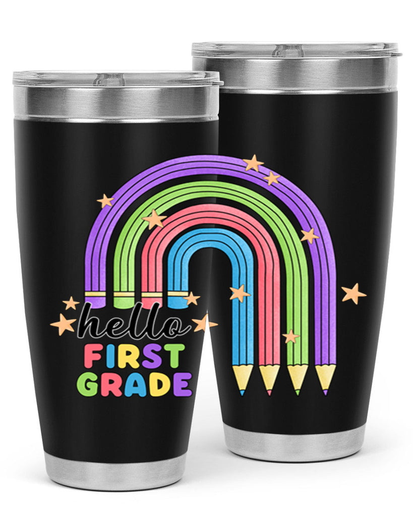 Hello 1st Grade Pencil Rainbow 14#- 1st grade- Tumbler