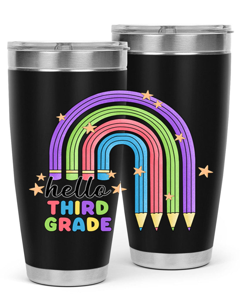 Hello 3rd Grade Pencil Rainbow 11#- 3rd grade- Tumbler