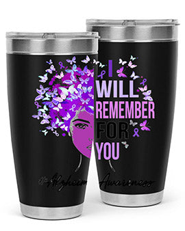 I Will Remember For You Alzheimer Awareness Womens Butterfly 181#- alzheimers- Tumbler