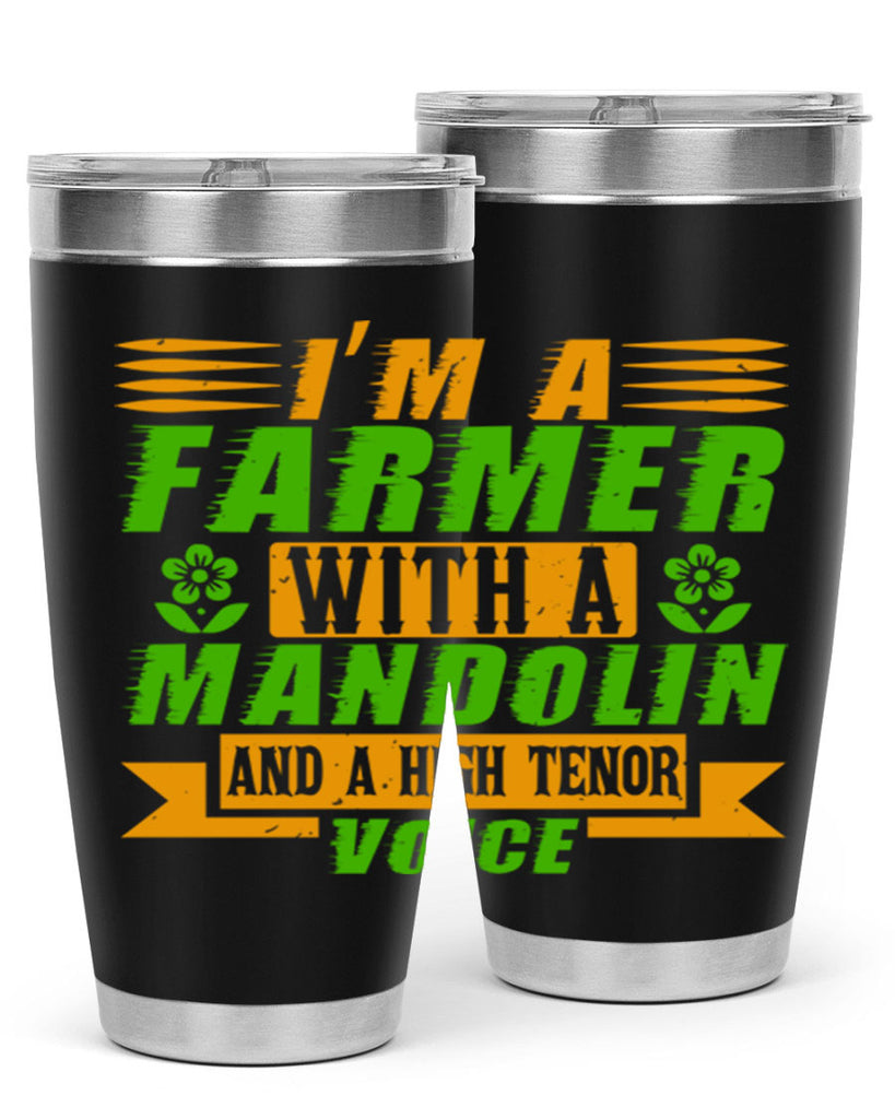 Im A Farmer With a mandolin 48#- farming and gardening- Tumbler