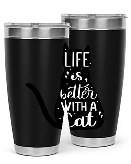 Life Is Better With A Cat Style 98#- cat- Tumbler