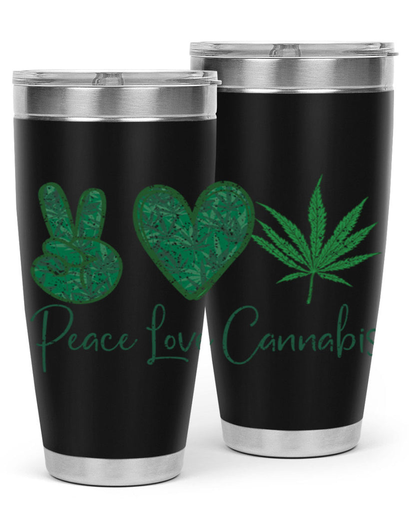 Peace Love Cannabis Sublimation 217#- marijuana- Tumbler