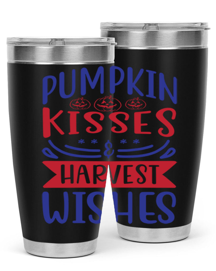 Pumpkin Kisses Harvest Wishes 522#- fall- Tumbler
