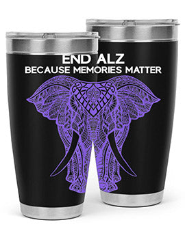 Purple Elephant Alzheimer Awareness 211#- alzheimers- Tumbler