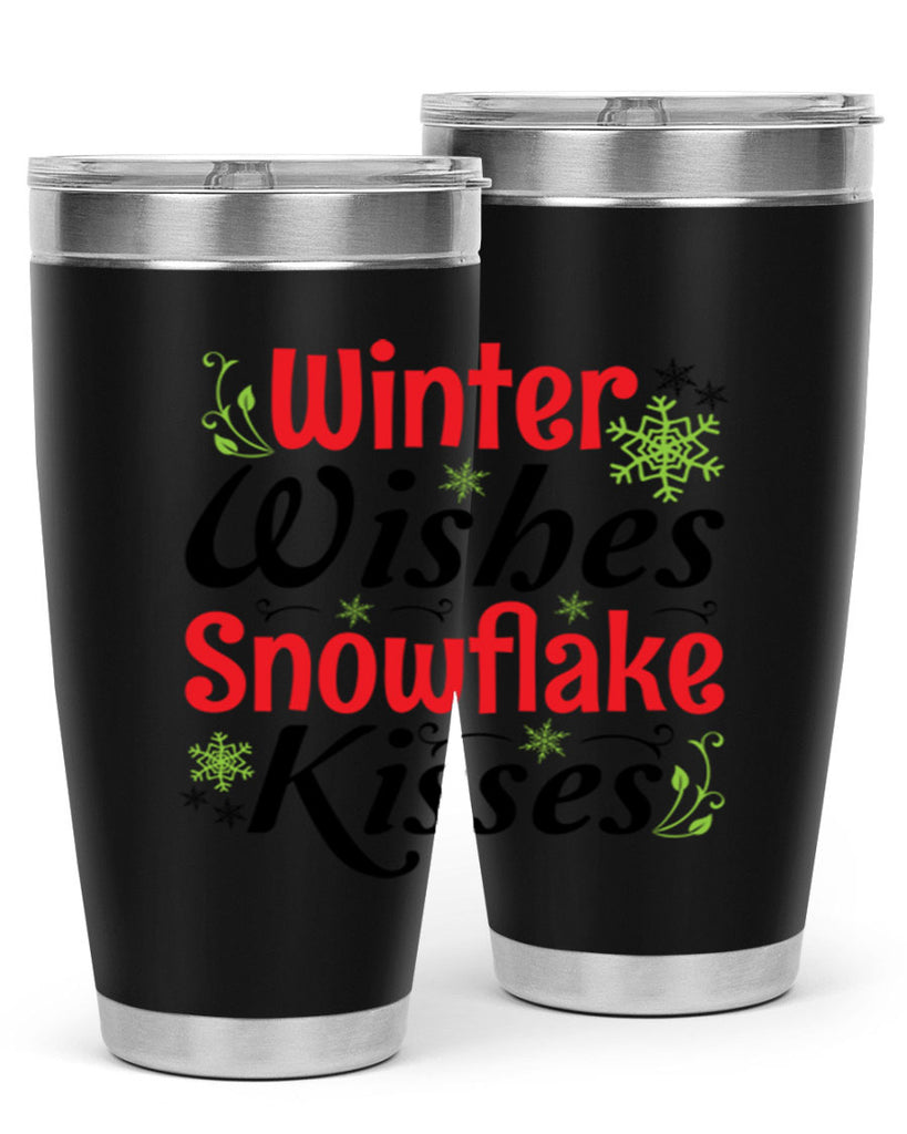 Winter Wishes Snowflake Kisses 568#- winter- Tumbler