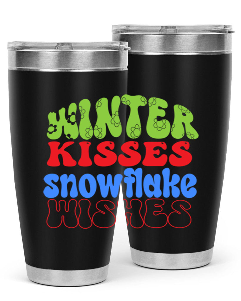 Winter kisses snowflake wishes 520#- winter- Tumbler