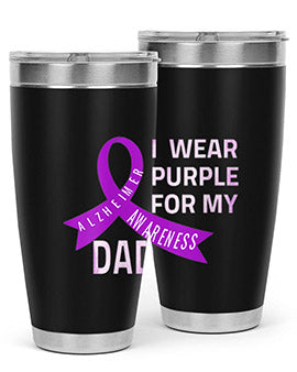 Womens I Wear Purple for My Dad Alzheimers Disease Awareness VNeck 221#- alzheimers- Cotton Tank