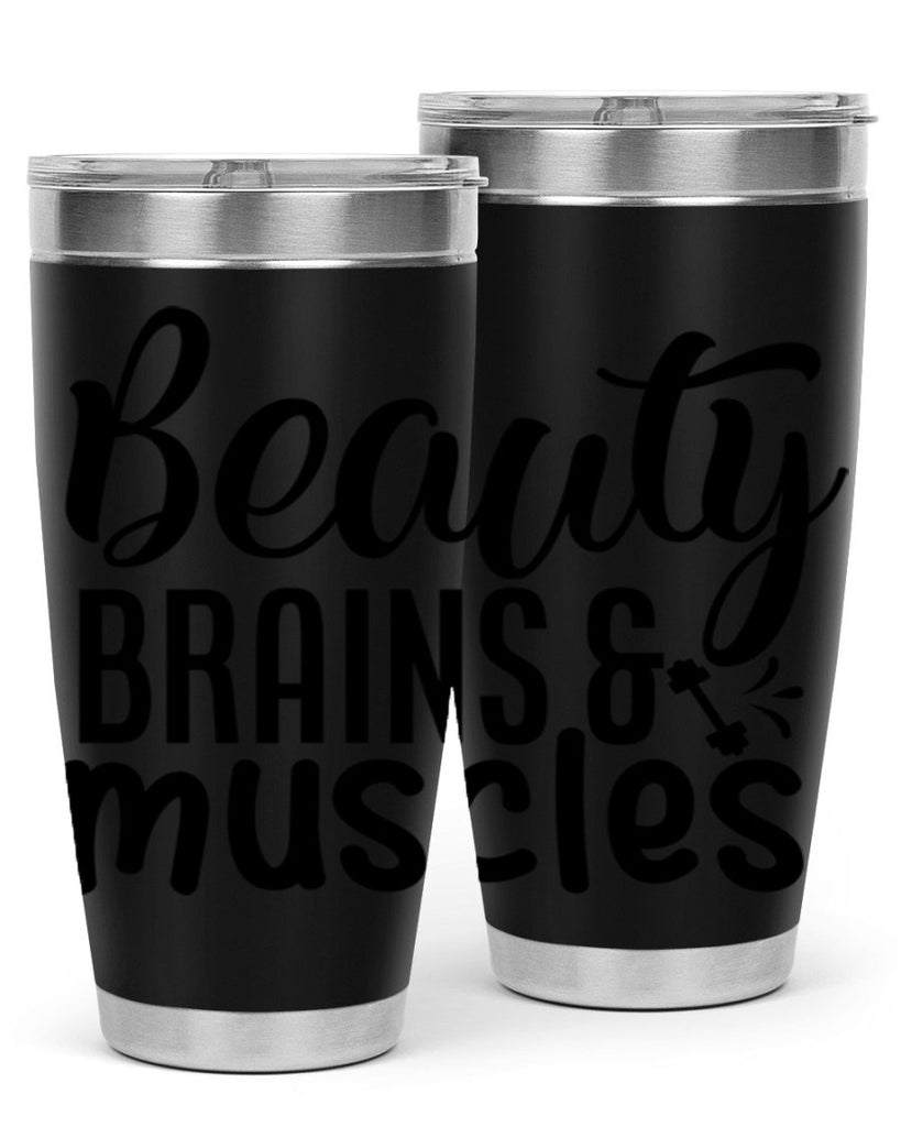 beauty brains muscles 51#- gym- Tumbler