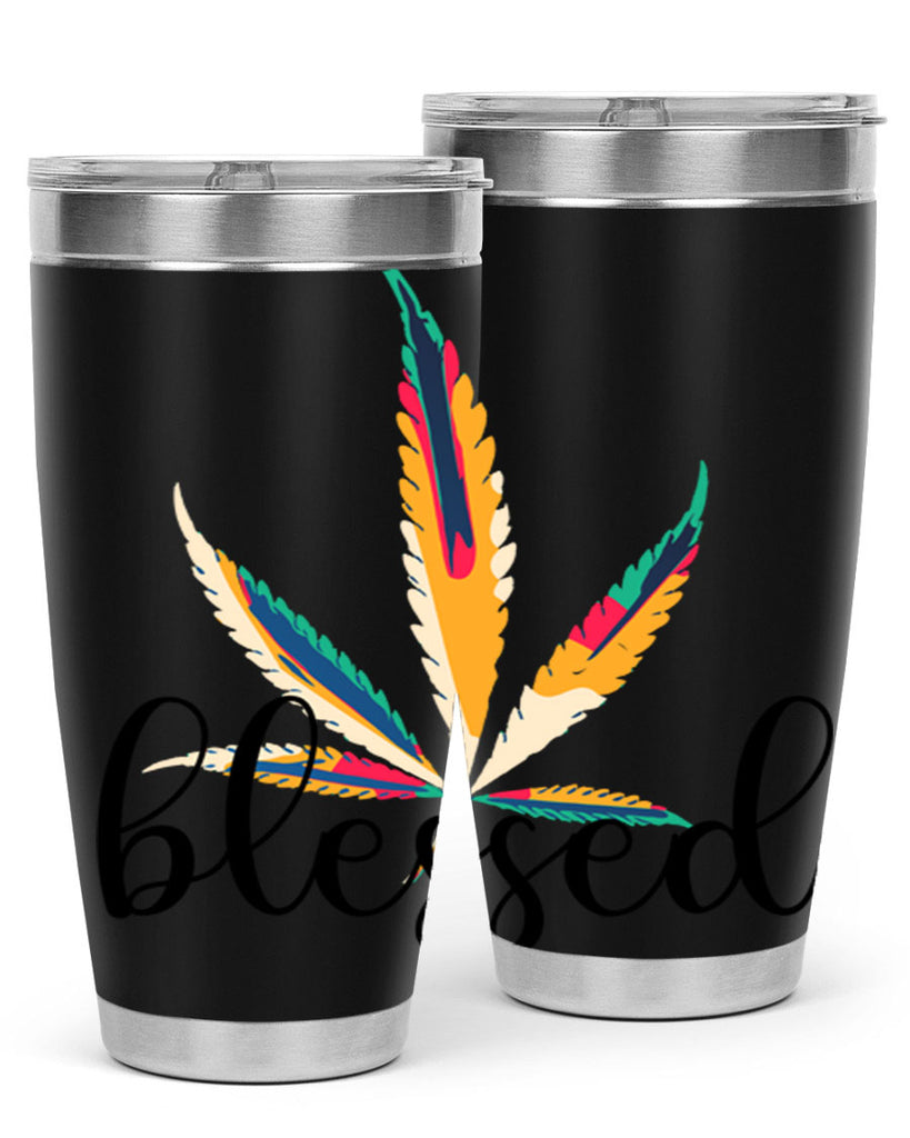 blessed colorful 19#- marijuana- Tumbler