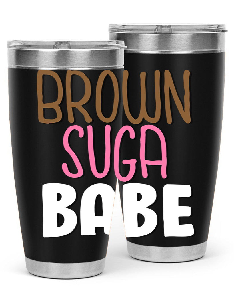 brown suga babe 190#- black words phrases- Cotton Tank