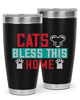 cats bless this home Style 36#- cat- Tumbler