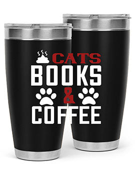 cats books and coffee Style 38#- cat- Tumbler