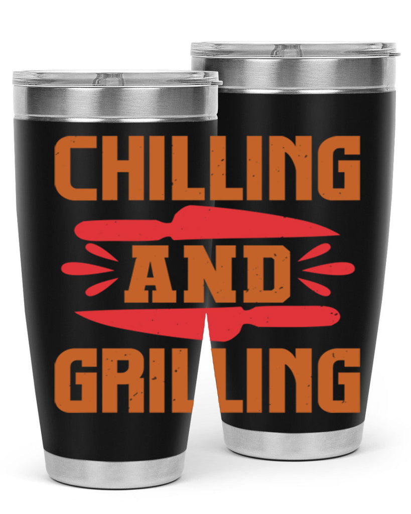 chilling and grilling 48#- bbq- Tumbler