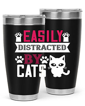 easily distracted by cats Style 47#- cat- Tumbler