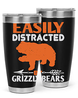 easily distracted by grizzly bears 10#- Bears- Tumbler