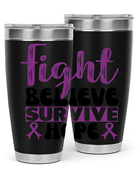 fight believe survive hope 141#- alzheimers- Tumbler